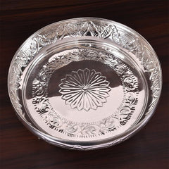 German Silver Fancy Plate 8 inch(carved designs may differ)