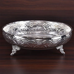 German Silver Fancy Pooja Plate 10"