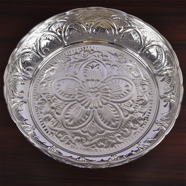 German Silver Fancy Pooja Plate 10