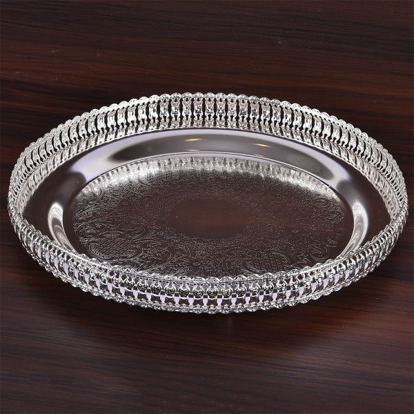 German silver Fancy Thali Big 12