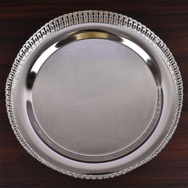 German silver Fancy Thali Big 12