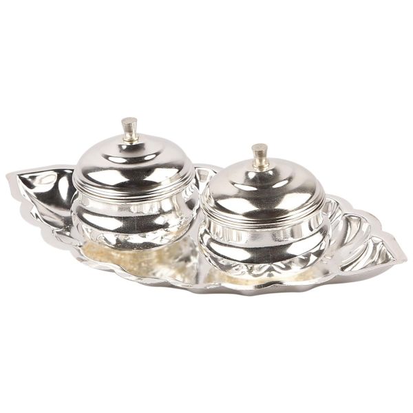 German Silver KumKum Box With Lid Big