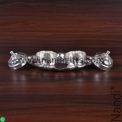 German Silver KumKum Box With Lid Big