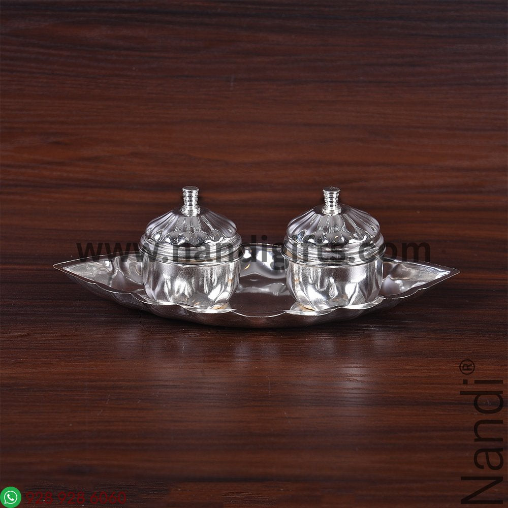 German Silver Kumkum with lid small