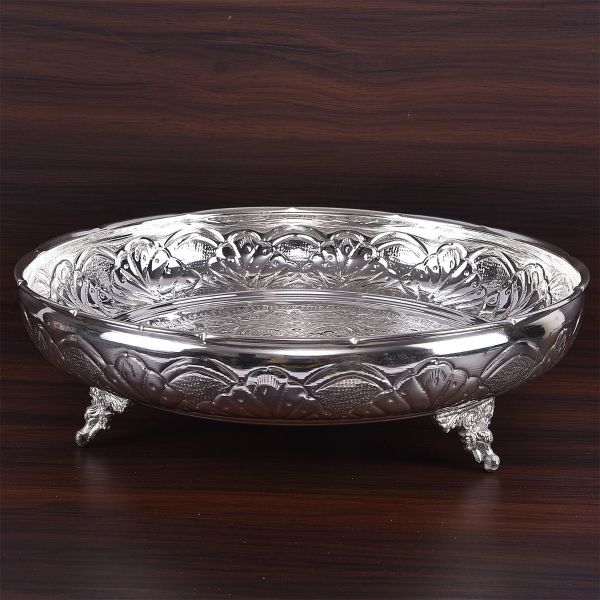 German Silver Fancy Plate 12 Inch