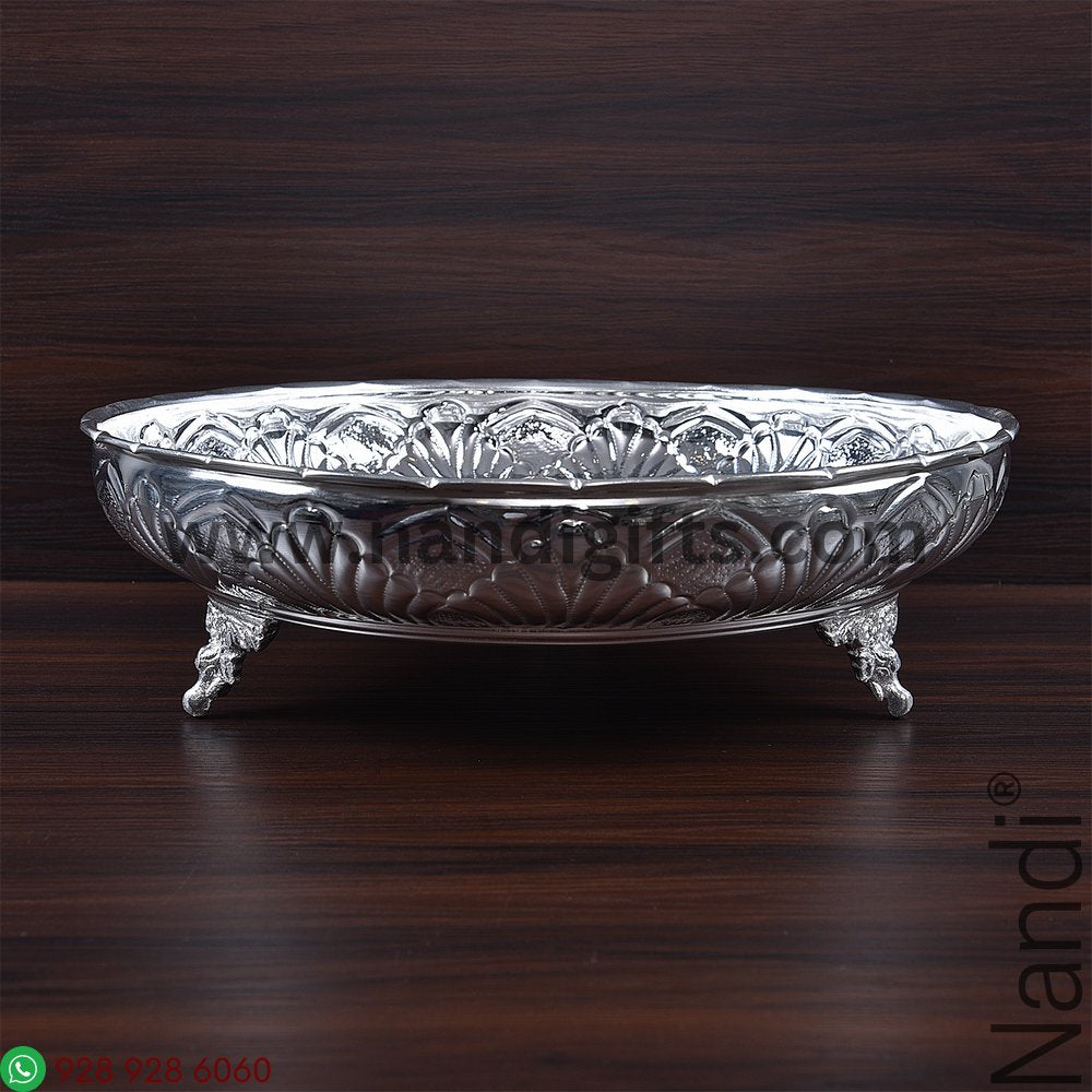 German Silver Fancy Plate 12 Inch