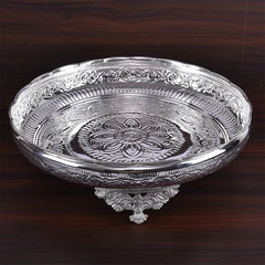 German Silver Pooja Plate/Thali/Harivanam Jumbo 14"