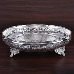 German Silver Pooja Plate/Thali/Harivanam Jumbo 14"