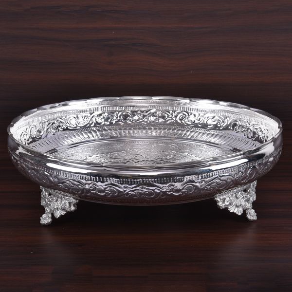 German Silver Pooja Plate/Thali/Harivanam Jumbo 14