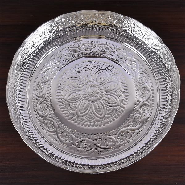 German Silver Pooja Plate/Thali/Harivanam Jumbo 14