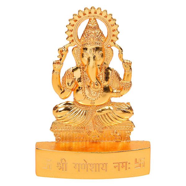 Gold Finish Ganesh Murthi Medium