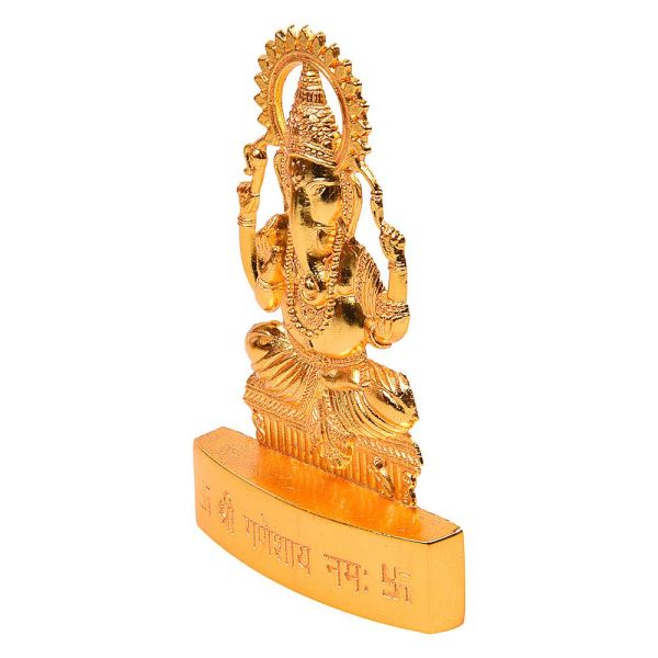 Gold Finish Ganesh Murthi Medium