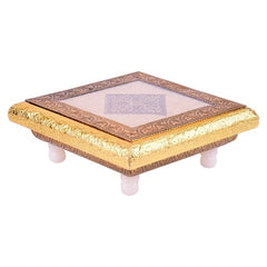 Golden Oxidized Chowki 6x6 inch