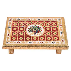 Handicraft wood Chowki For Pooja