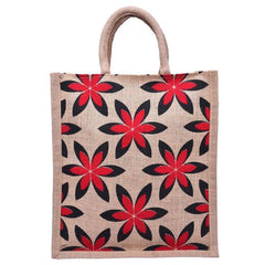 Jute Bag - Floral 12x14