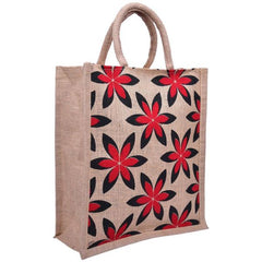 Jute Bag - Floral 12x14