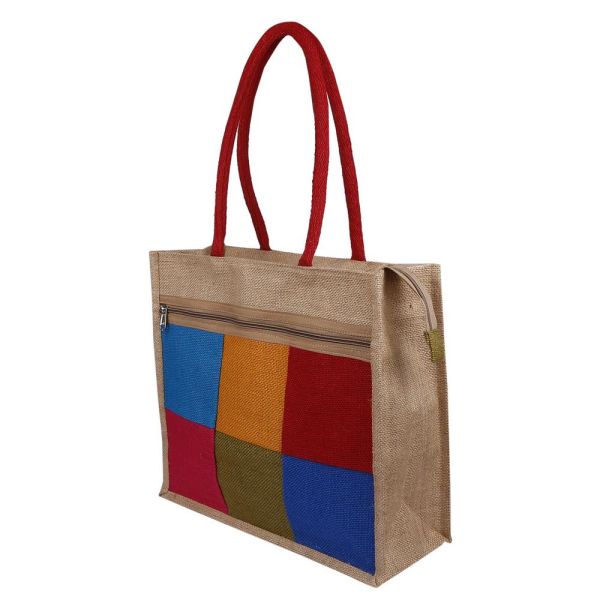 Jute Bag - Multi Hexa Colour Big