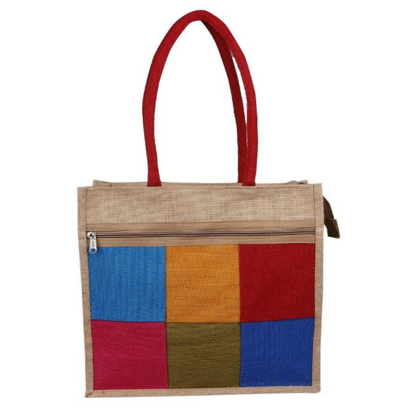 Jute Bag - Multi Hexa Colour Big