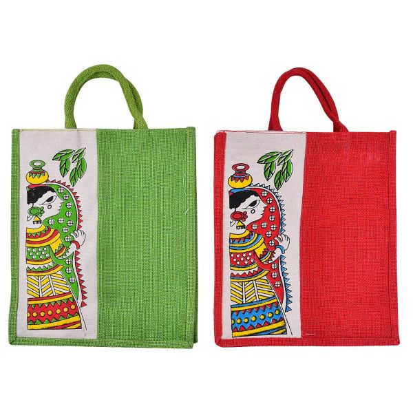 Jute Bag - Tribal Girl 12x14