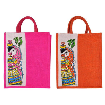 Jute Bag - Tribal Girl 12x14