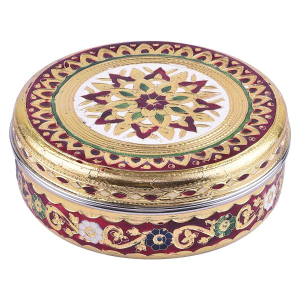 Minakari Phool Rangoli Box 7 Inch