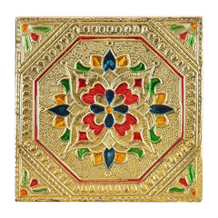 Minakari Pooja  Chowki 4x4 inch