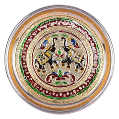 Minakari Pooja Thali Elephant Design 9