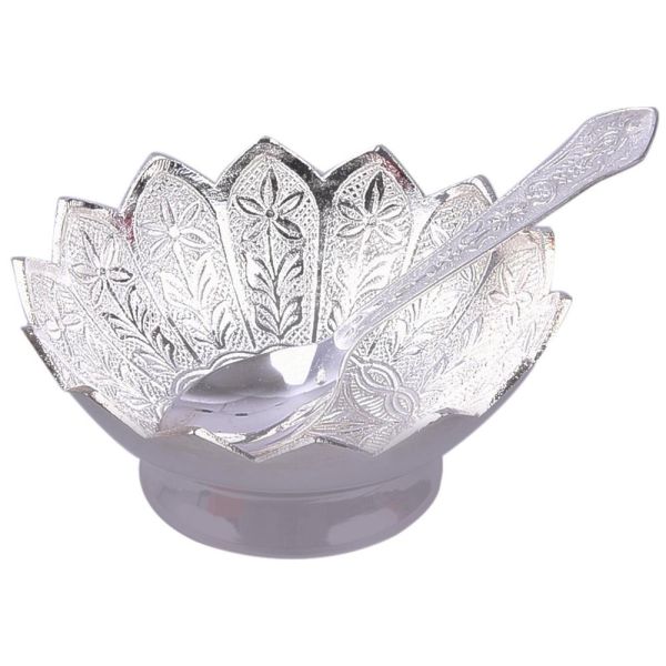 Silver plated kamal bowl 4"