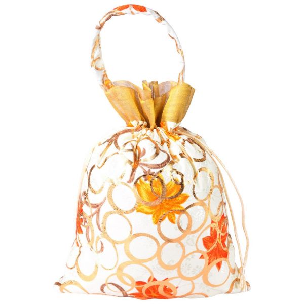 String Bag-Golden white with handle