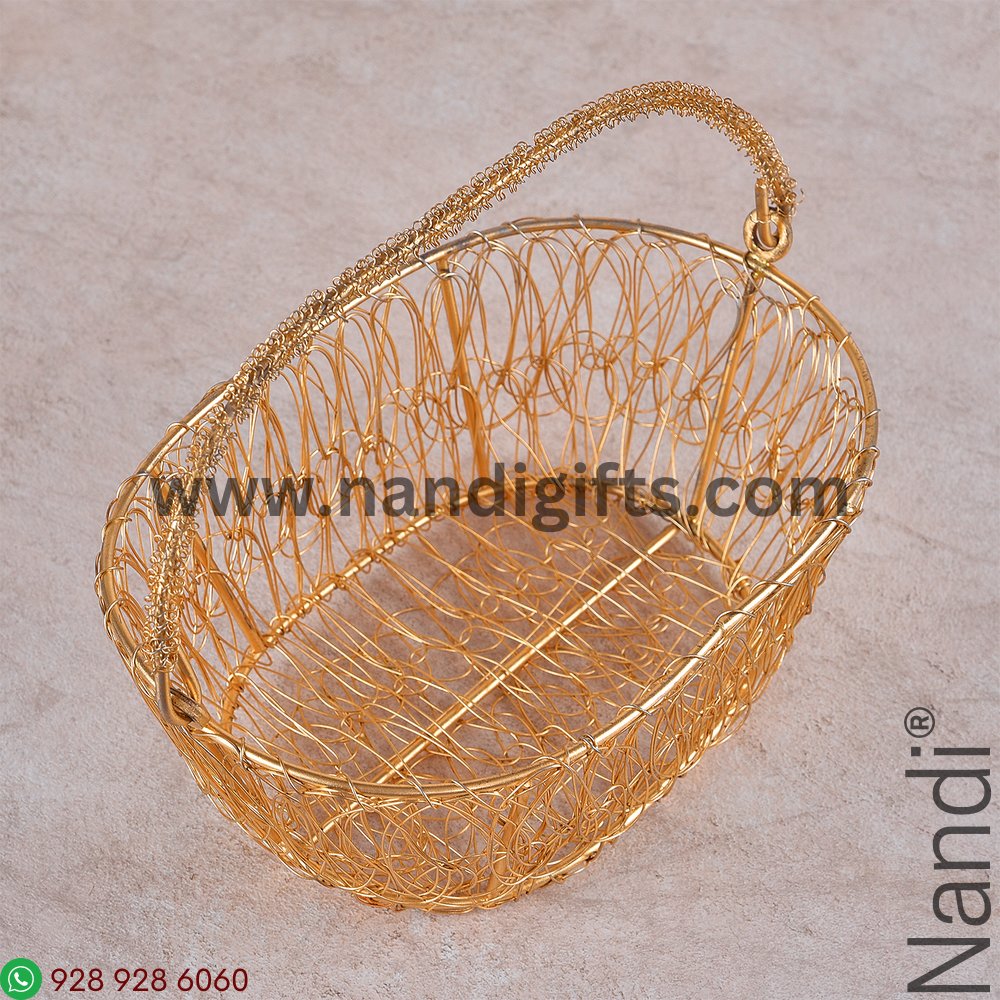 Metal Oval Fancy Basket Big