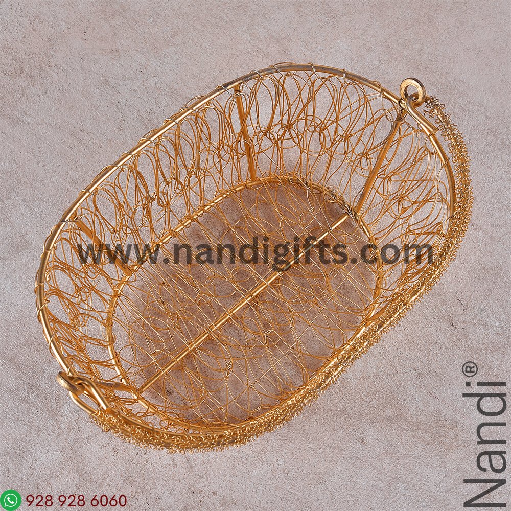 Metal Oval Fancy Basket Big