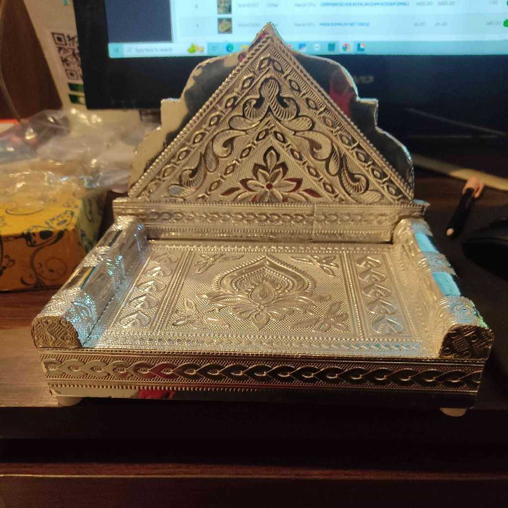 Silver Pooja Simhasanam 8x5