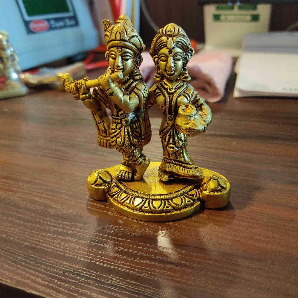 Brass Radha Krishna Small Idol