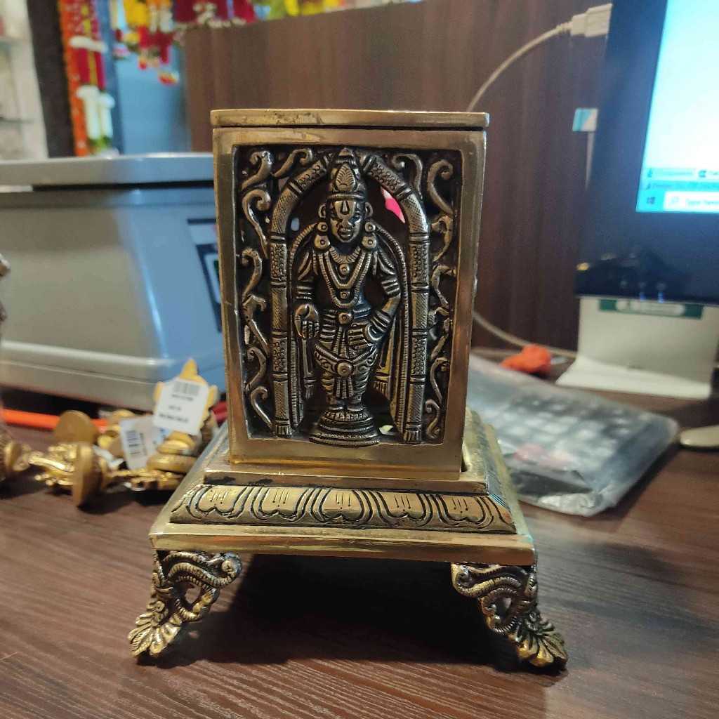 Brass Balaji With Diya And Stand Big