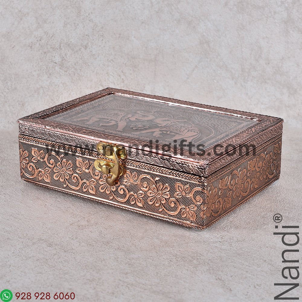 Elephant Copper Oxidised Box 7x5