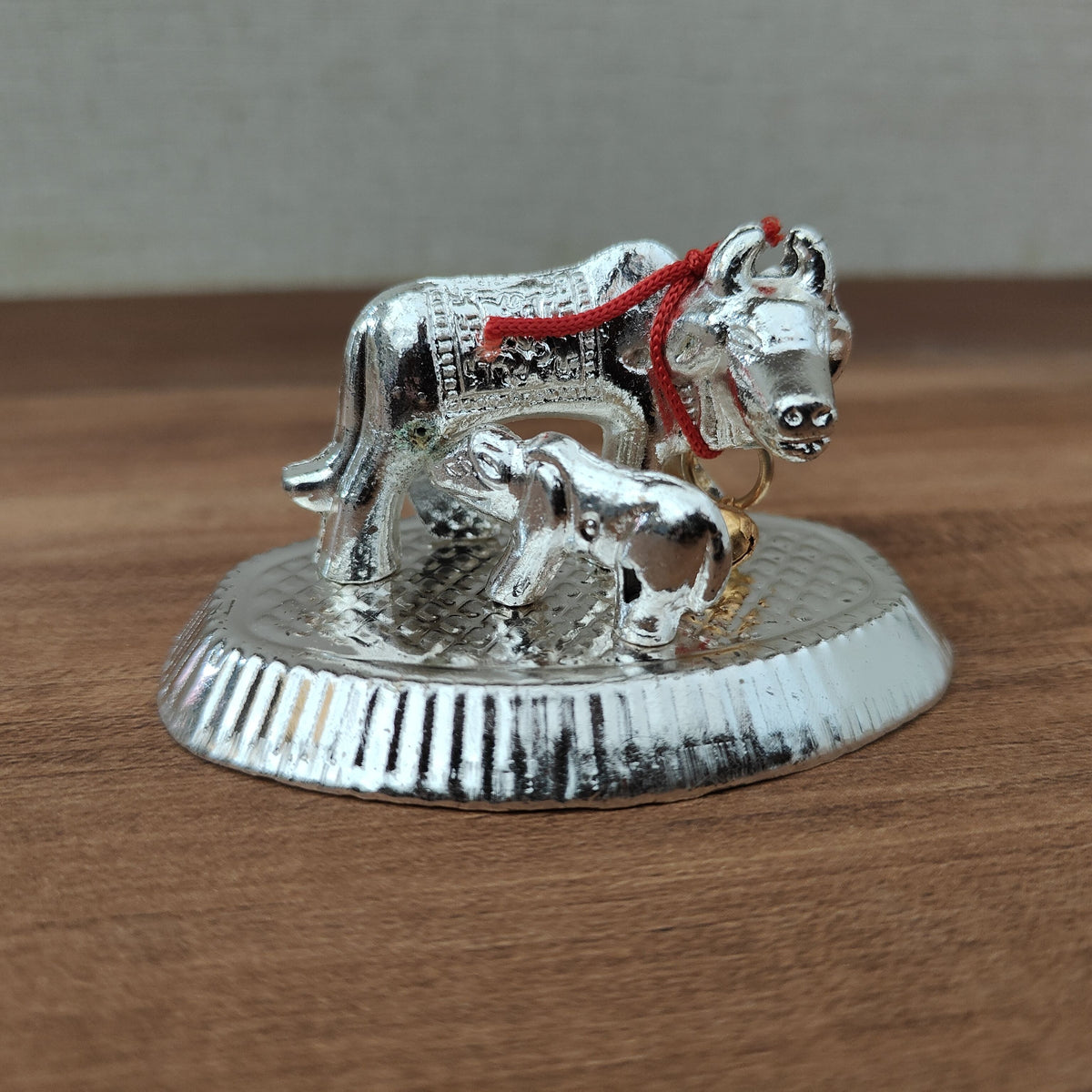 Whitemetal Cow And Calf Mini silver