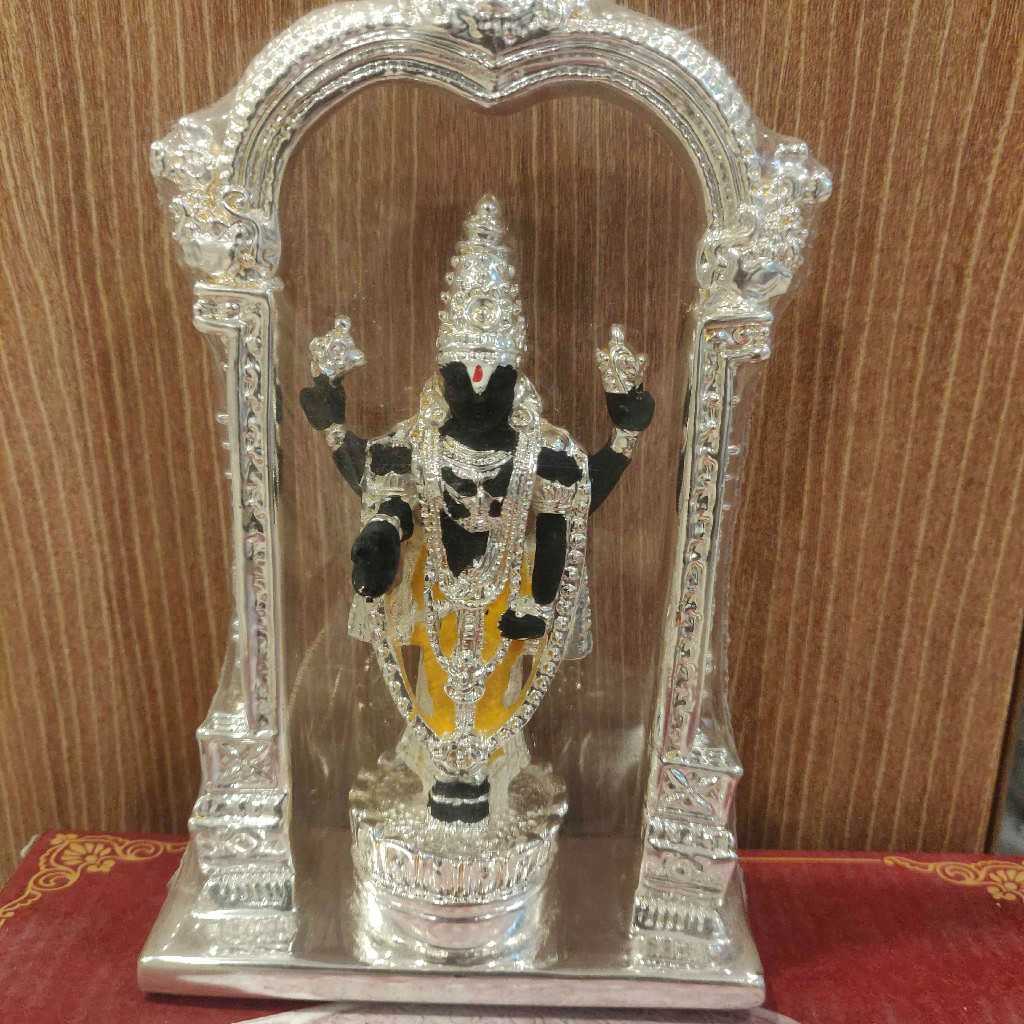 Mandir Silver Plated Balaji Black 6.5