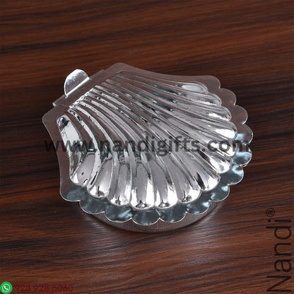 German Silver Shell Kumkum Box