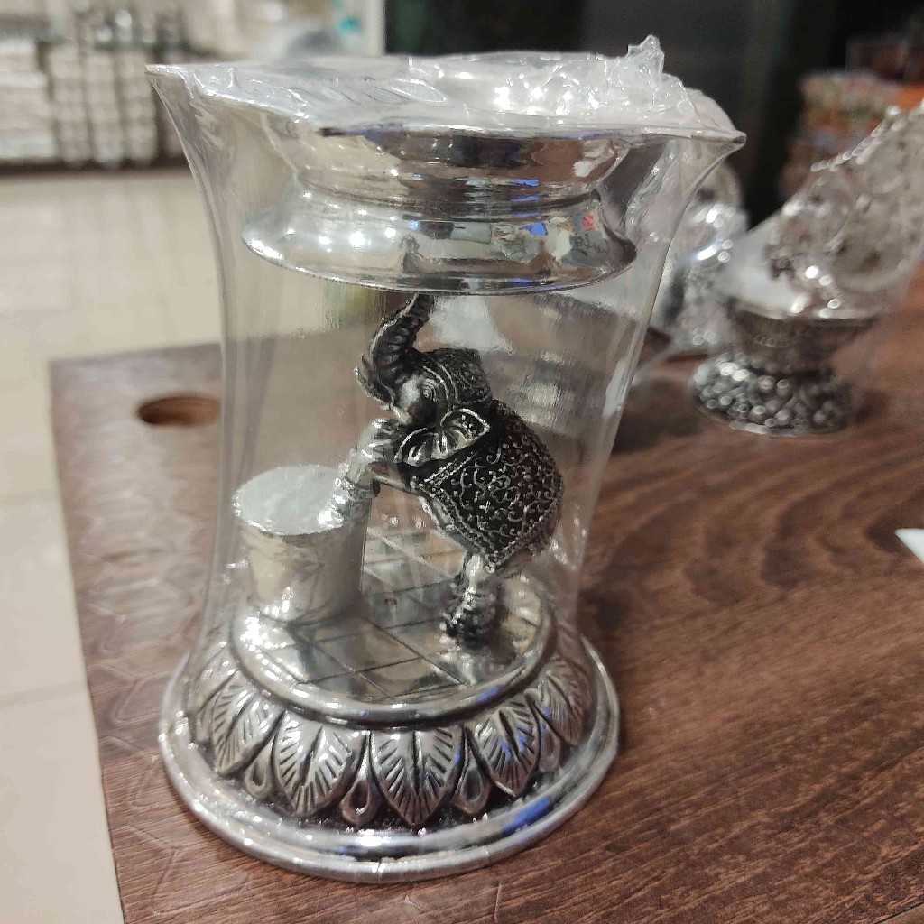ANTIQUE GERMAN SILVER ELEPHANT DIYA 5