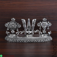 Antiq German Silver Shankh Chakra Namam Stand