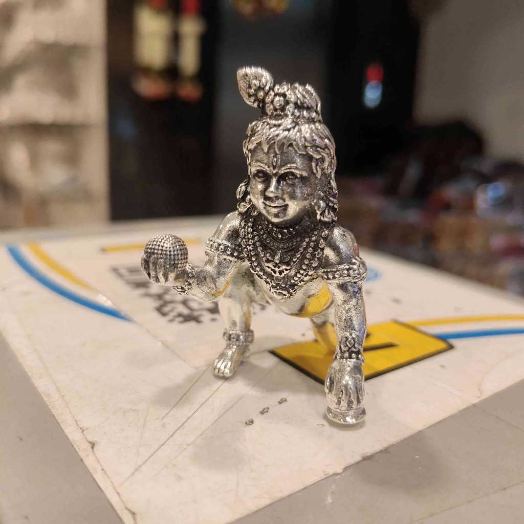 Antiq German Silver Laddu Gopal 2.5