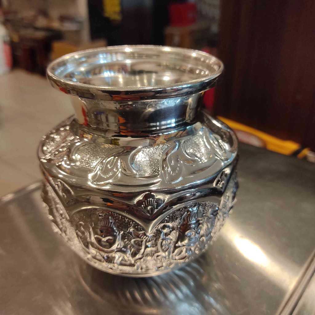 German Silver Ashtalakshmi Kalash Mini