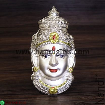 German Silver Lakshmi Face Matt Finish Medium 7