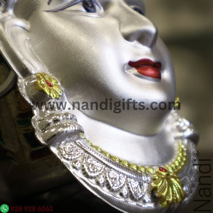 German Silver Lakshmi Face Matt Finish Medium 7