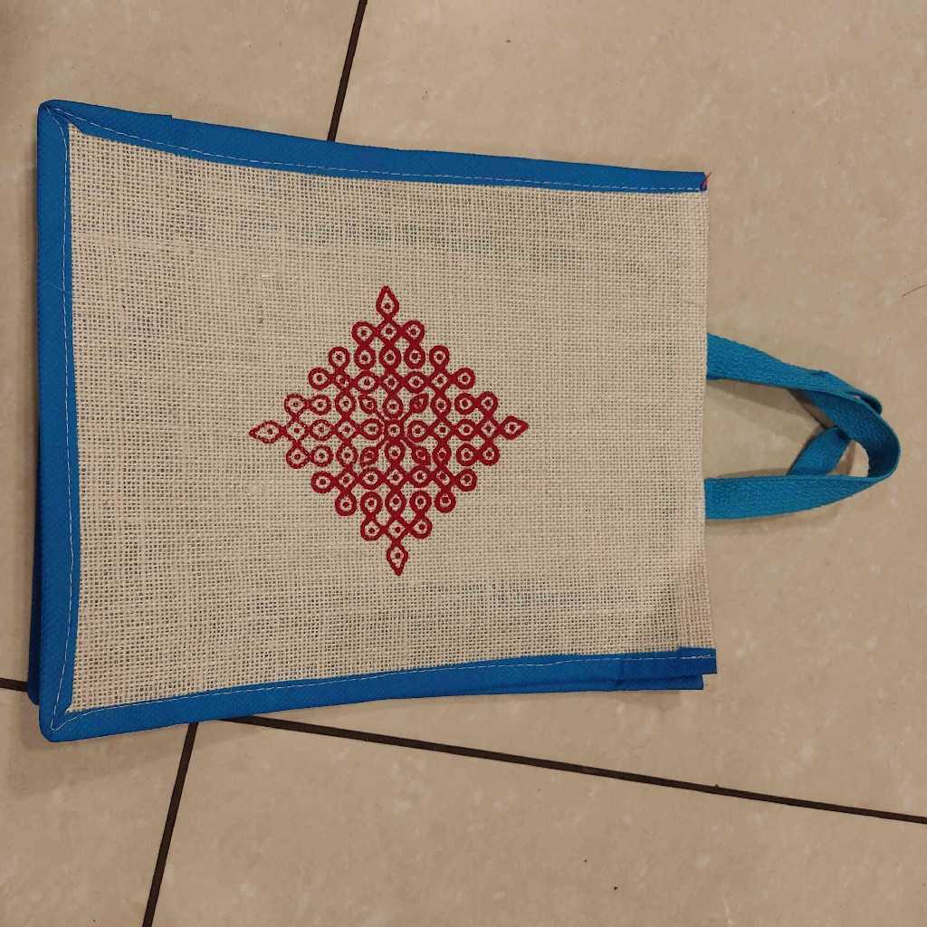 Thamboolam Bag Rangoli Print Blue