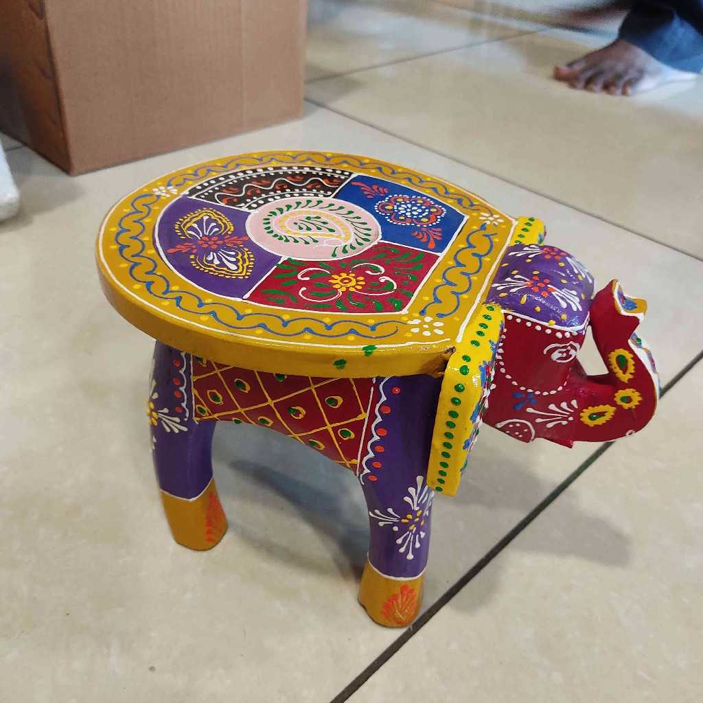 Elephant Stool Painted 6
