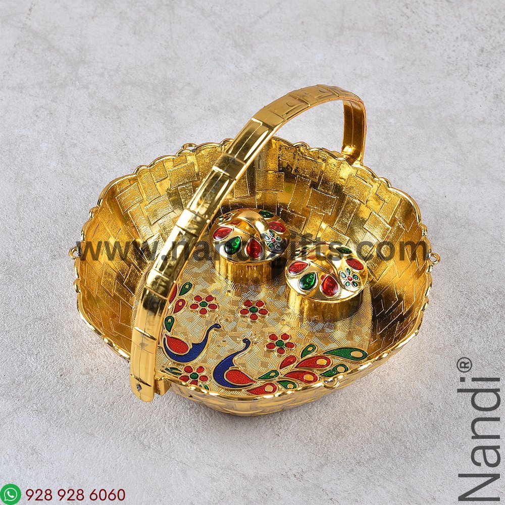 Basket Minakari Kumkum Box Big