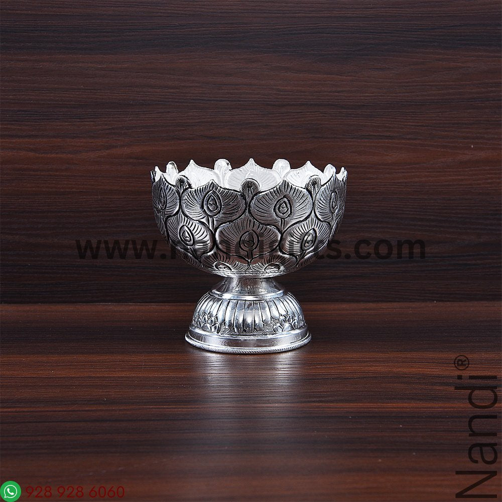 GS Antiq Peacock Feather Bowl 4Inch