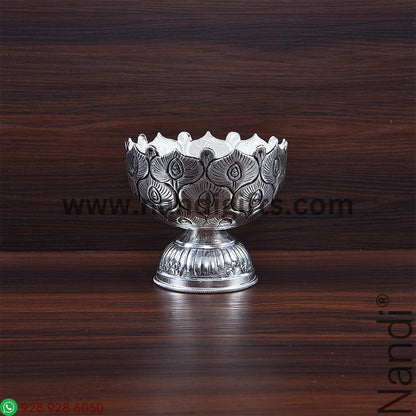 GS Antiq Peacock Feather Bowl 4Inch