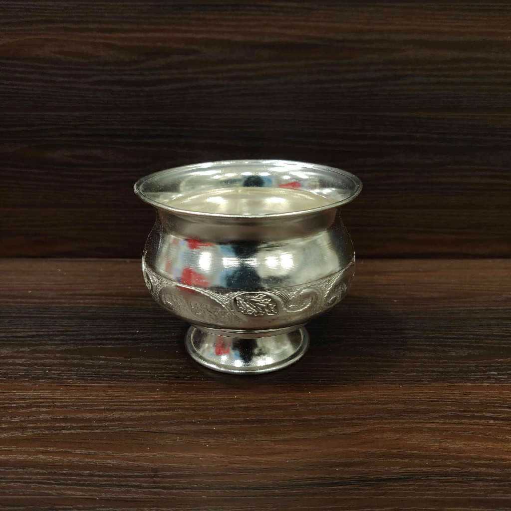 German Silver Matka Bowl With Stand 3.5 Inch